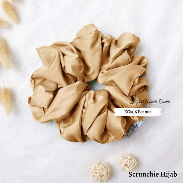 Scrunchie Hijab  Satin Ikat  Rambut  Anti Pusing KCS1 6 