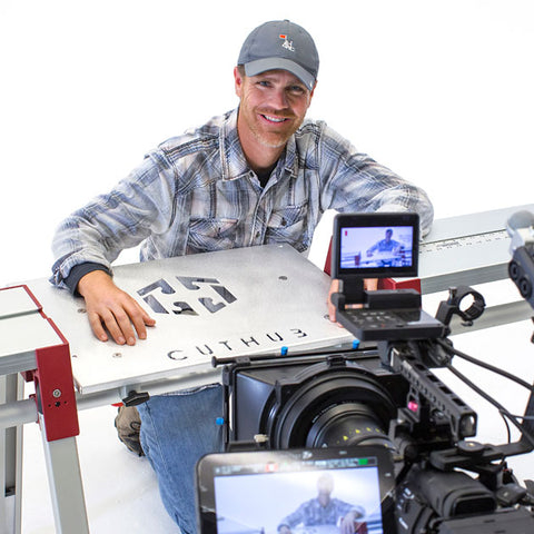 Dave Jessop with the CutHub construction industrial Miter Saw Stand