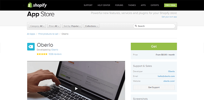 shopify Apps Oberlo