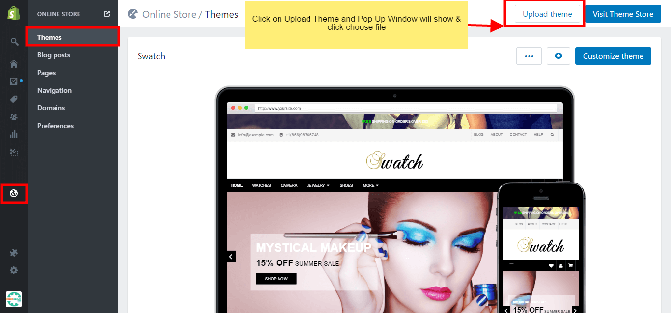 Upload Shopify Theme File