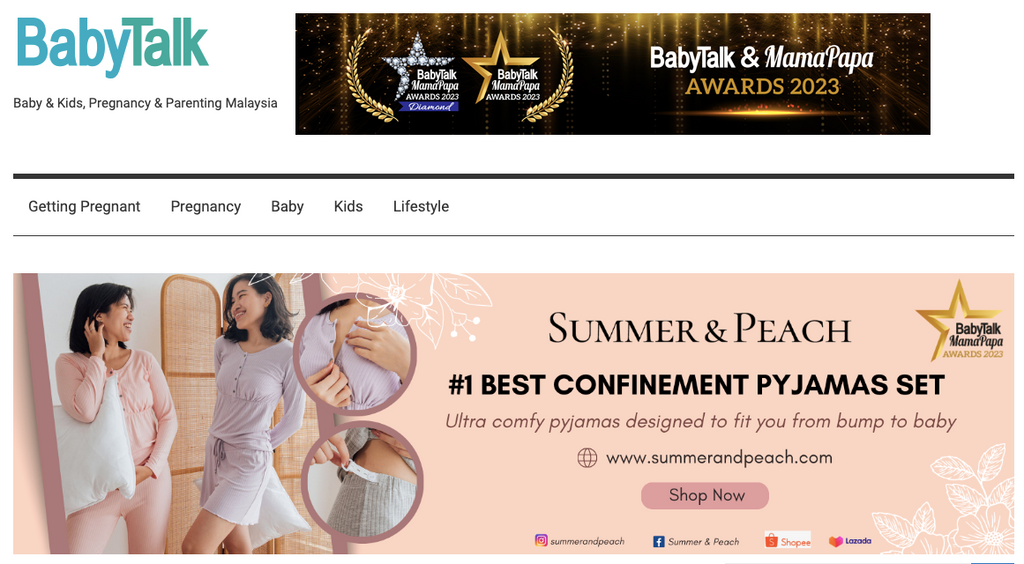 BabyTalk Award 2023 - Best Confinement Pyjamas Brand Malaysia