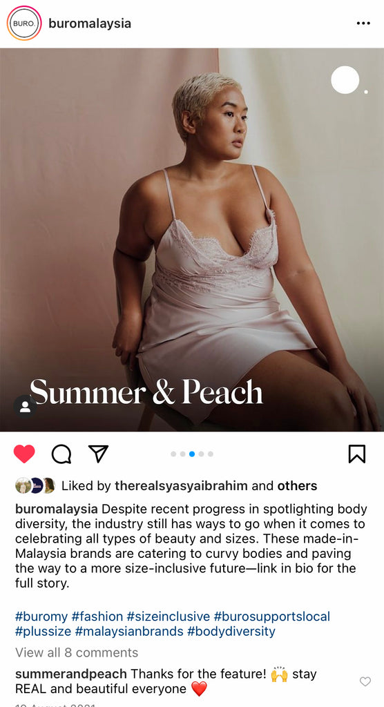 Summer & Peach Buro Malaysia Press Feature Size Inclusive Fashion Label Lingerie Plus Size Curvy