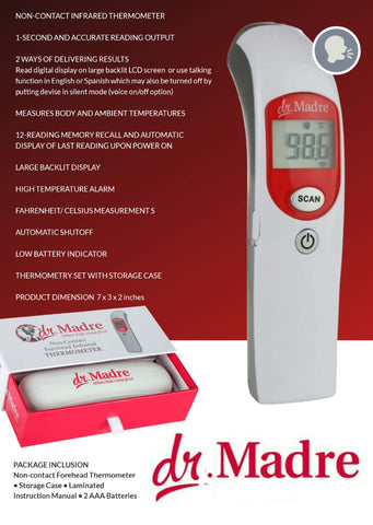 Infrared Thermometer - Talking English and Spanish