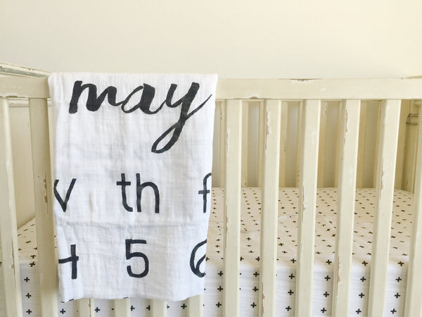 Organic Cotton Muslin Swaddle in Calendar Collection: May 2016