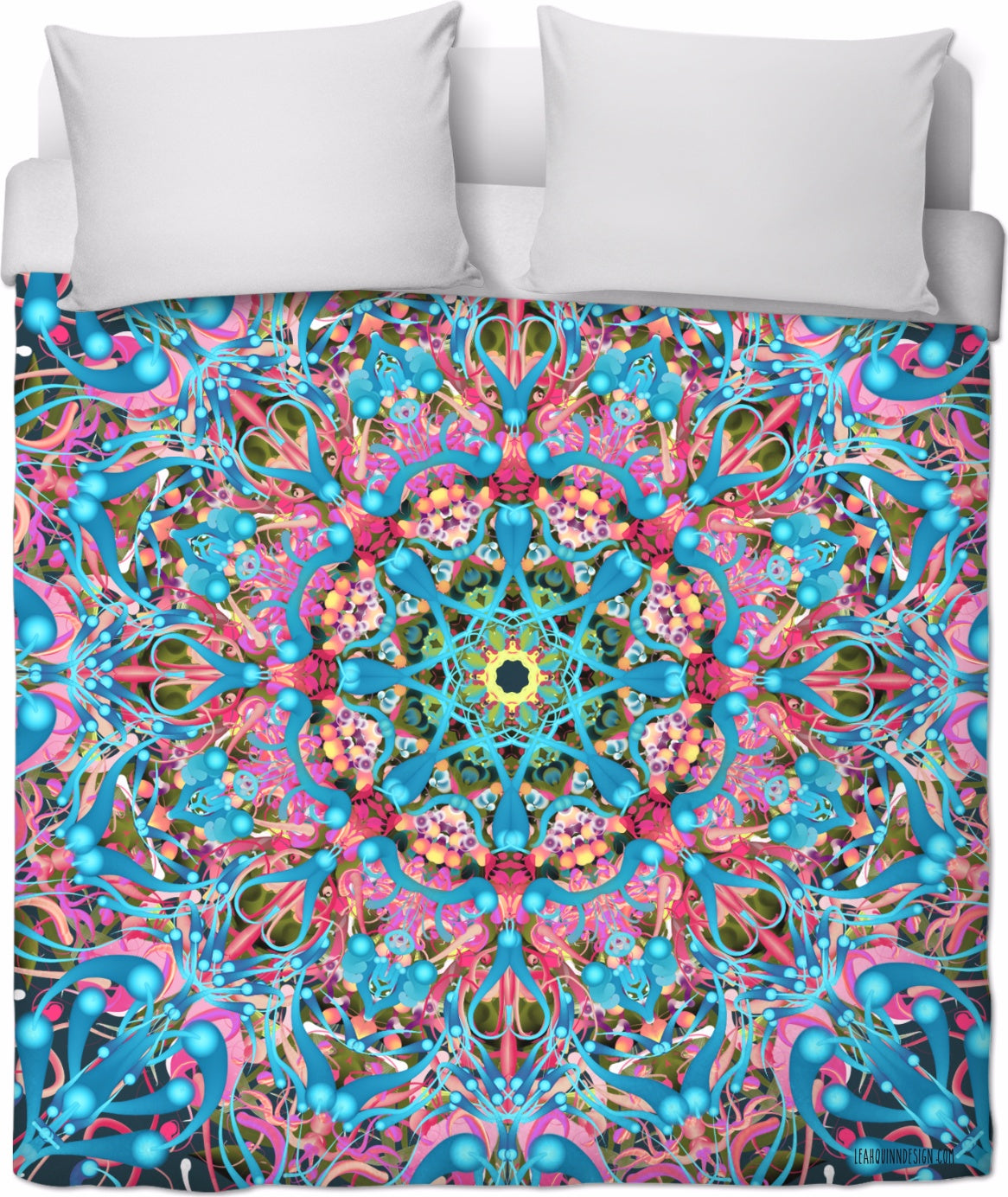 Mandala Love In Turquoise Duvet Covers By Leah Quinn Design For