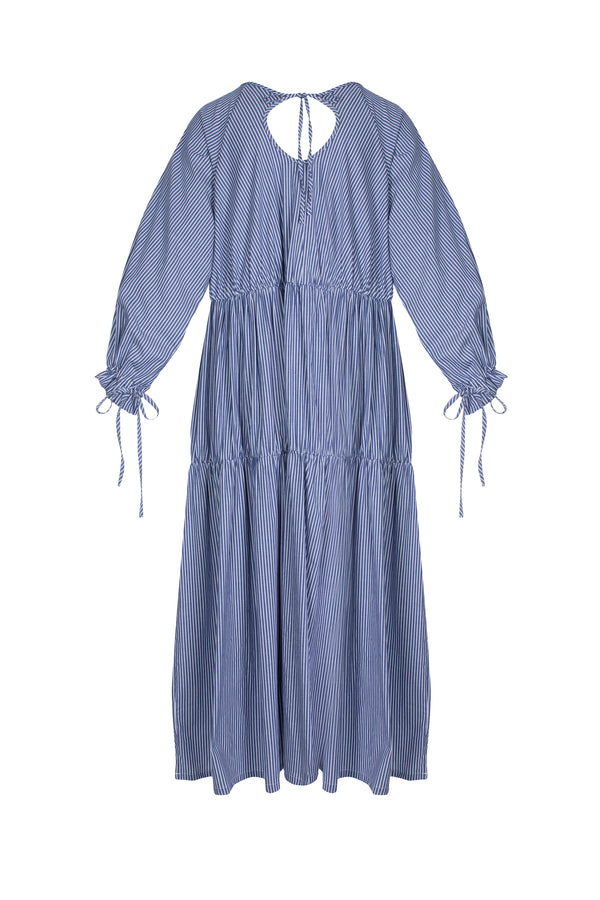 Vesta Dress in Blue Stripe