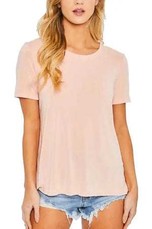 Boat Neck Solid Jersey Tee - Grace and Charm  - Boat Neck Tee