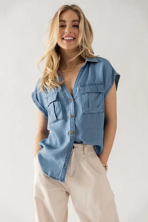 Tencel Denim Top - Grace and Charm 