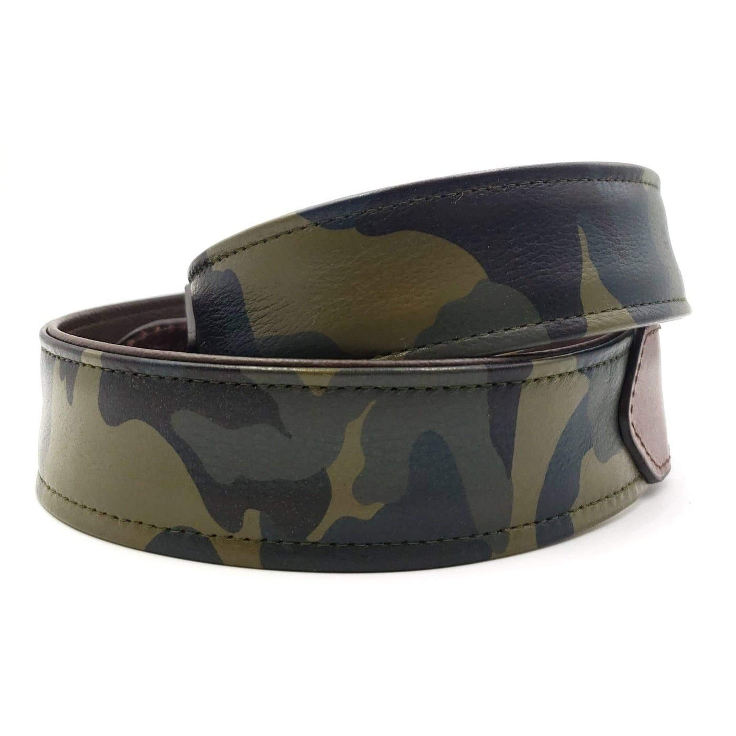 Green Camouflage Leather Belt