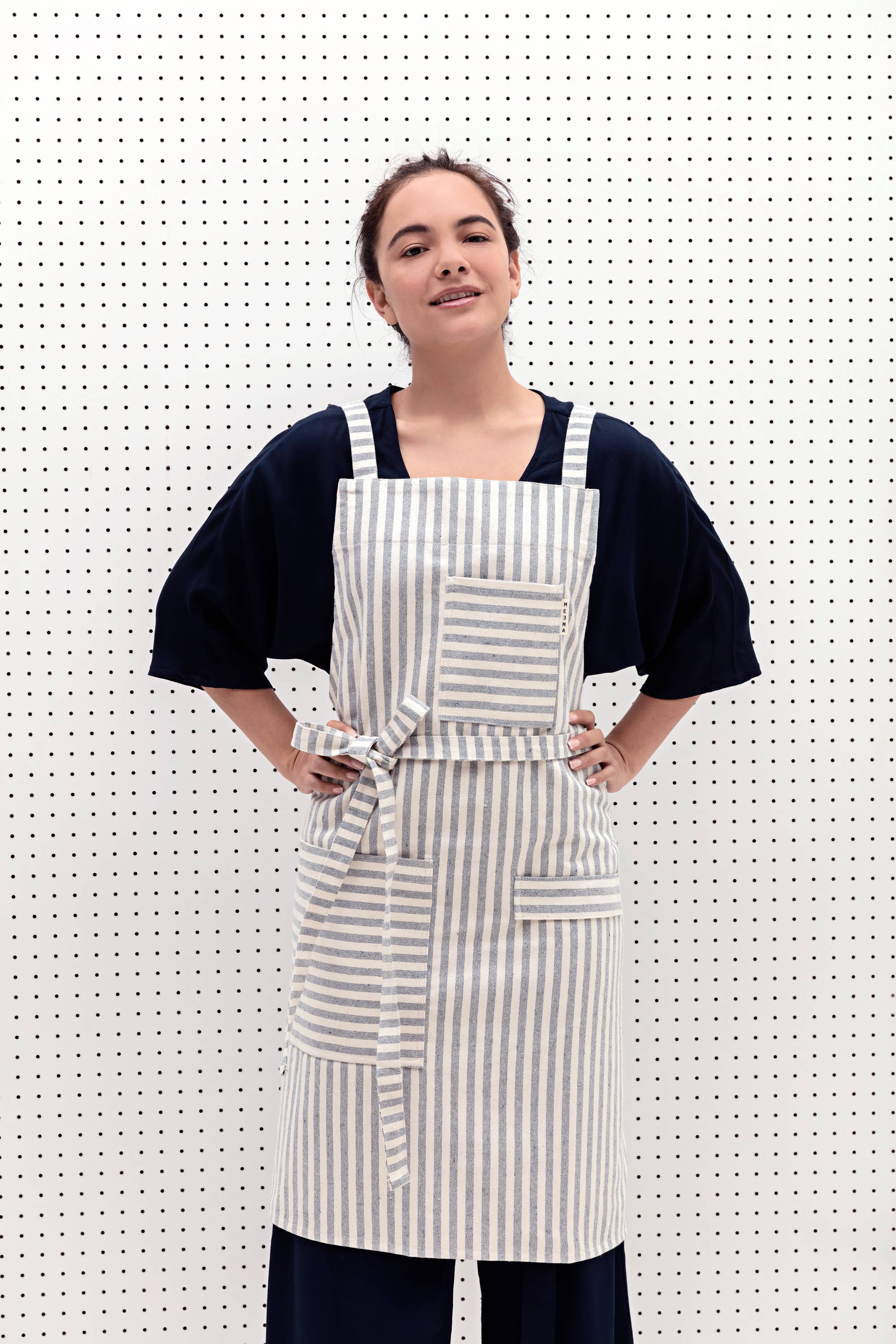 Striped Crossback Bib Apron