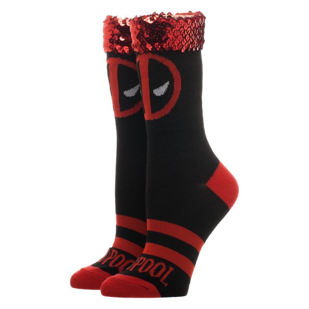 Marvel Deadpool Sequin Cuff Socks - The Sock Spot