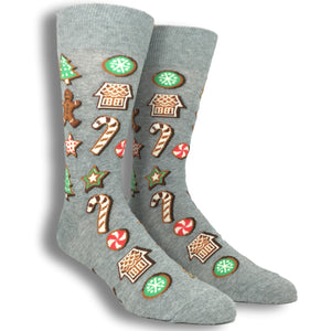 Christmas Cookies Socks in Grey by Hot Sox - The Sock Spot