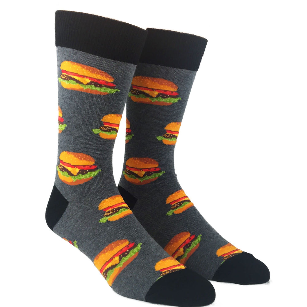 Good Burger Food Socks In Grey by SockSmith