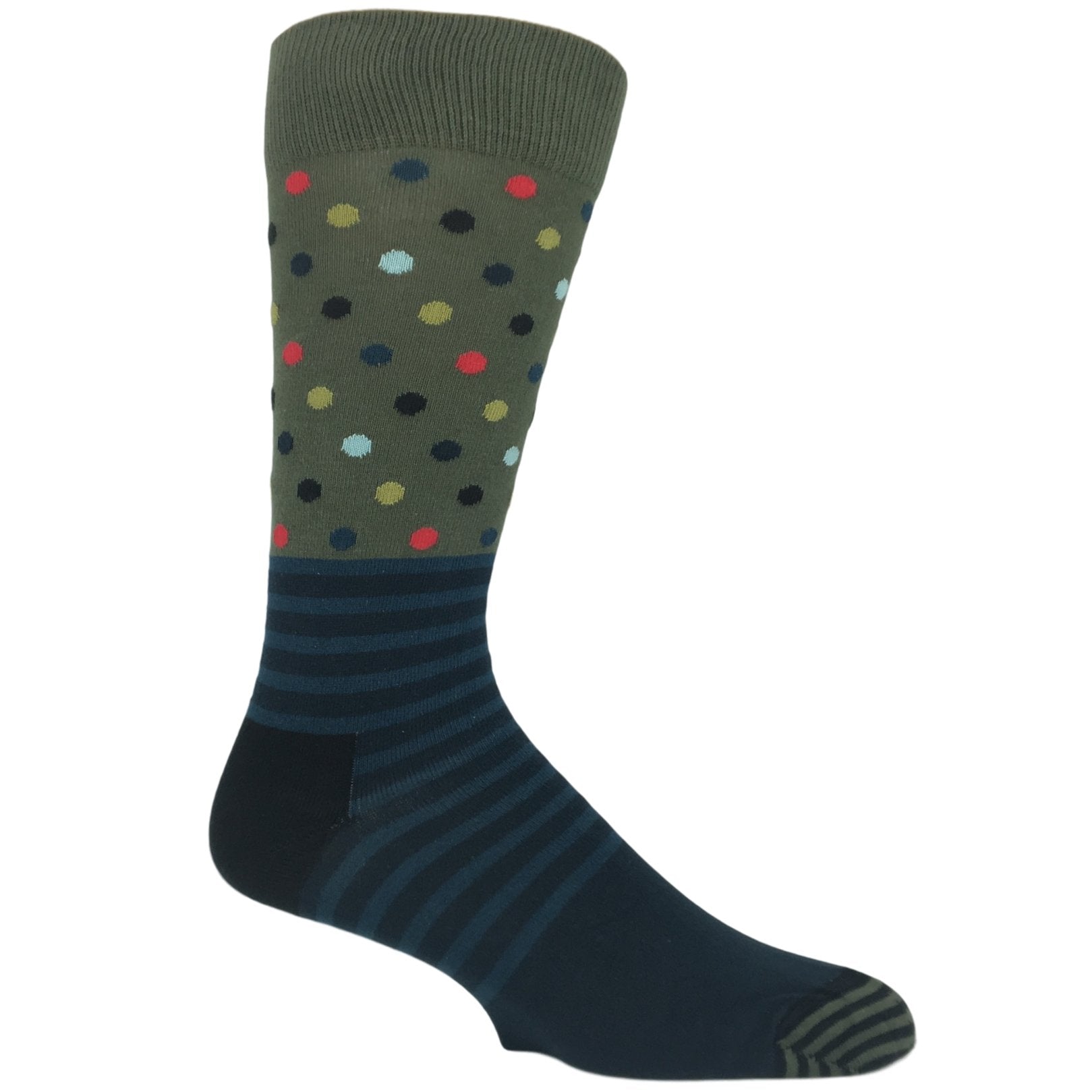 Green and Blue Stripes & Dots Socks by Happy Socks
