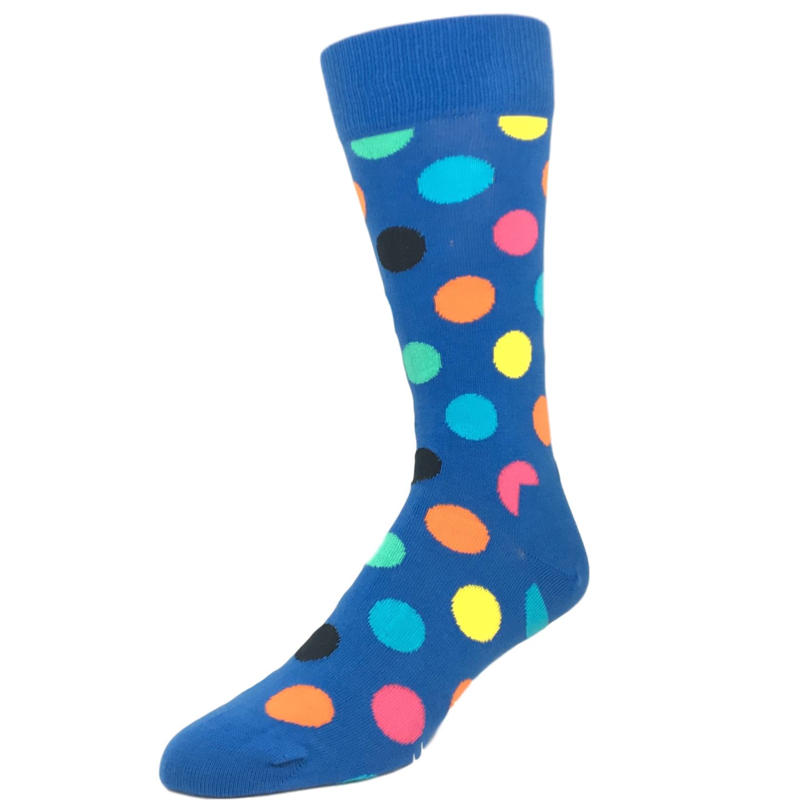 Light Blue with Multi Colored Big Dots Socks by Happy Socks