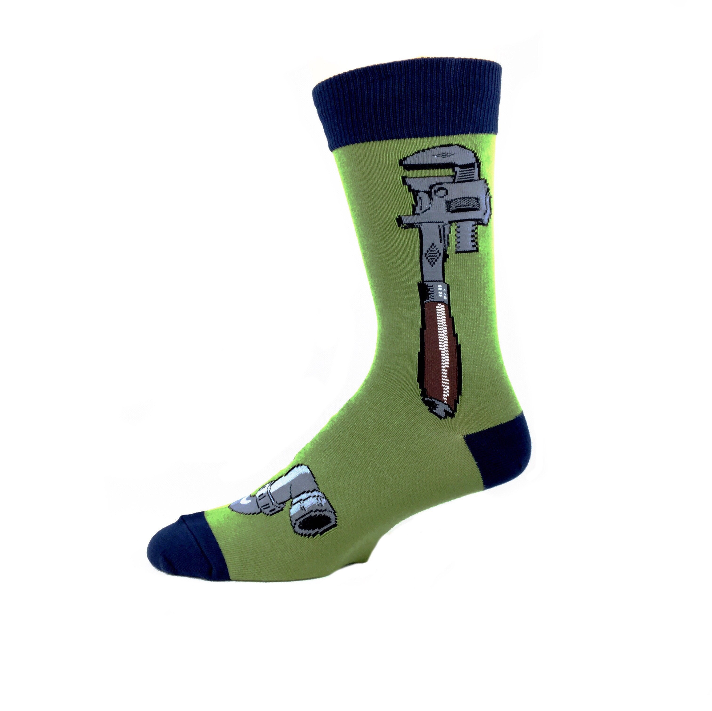 Monkey Wrench  Socks  in Moss Green by SockSmith