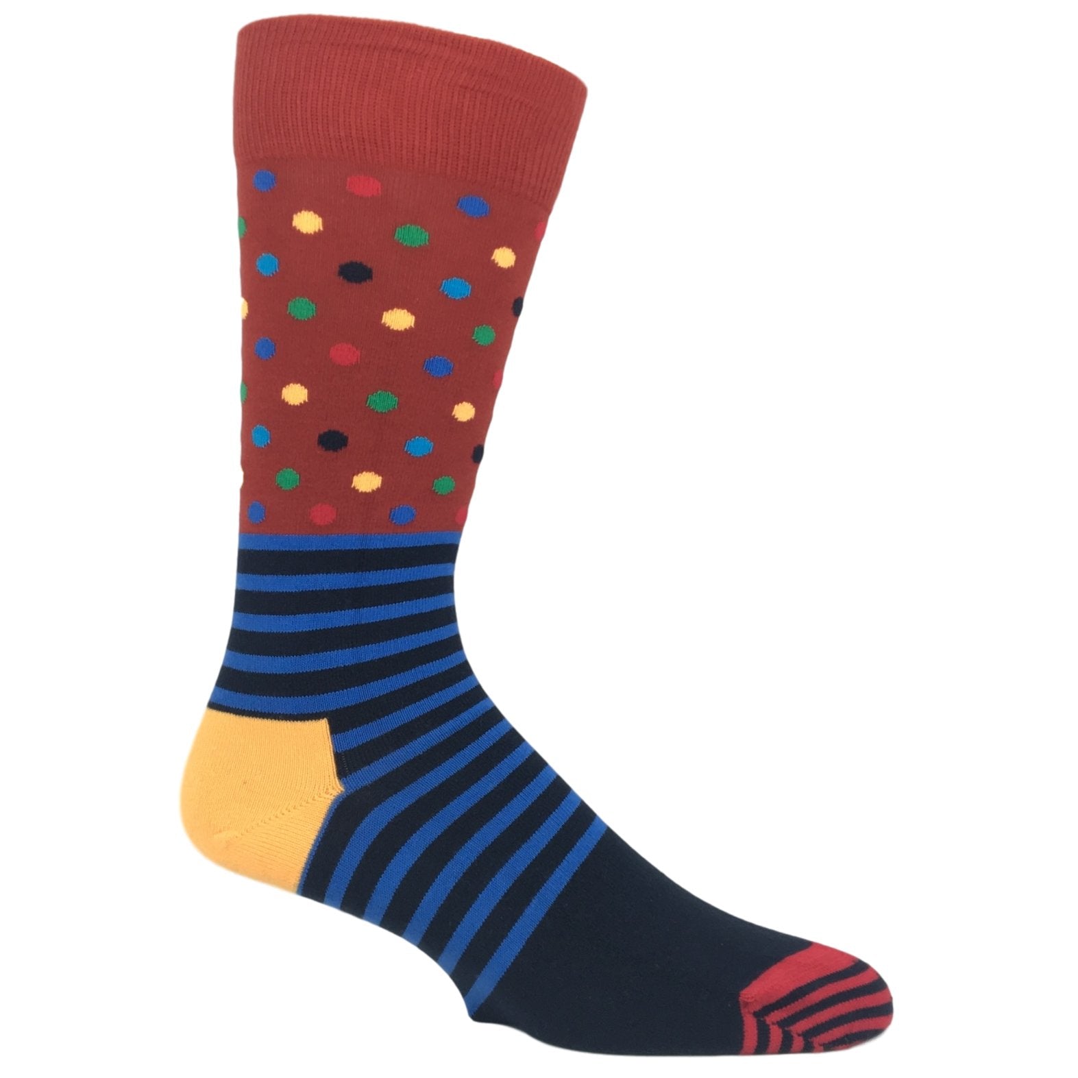 Red and Blue Stripes & Dots Socks by Happy Socks