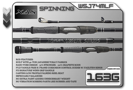 Xtreme Angler Series SJ66MF - 6'6 Medium Fast -Spinning Rod - Cork Grips  – Fx Custom Rods