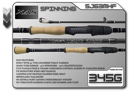 Xtreme Angler Series SJ63MF - 6'3 Medium Fast - Spinning Rod - Cork Grips  – Fx Custom Rods