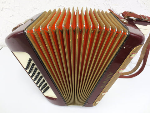 Hohner Starlet 40 Bass Accordion with Straps, Burgundy Red, SERVICED ...
