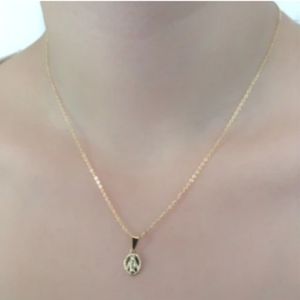 Tiny Gold Miraculous Medal Necklace
