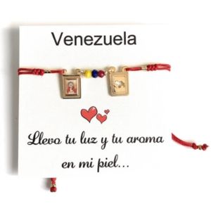 Virgen de Coromoto Scapular Adjustable Venezuela Map Bracelet