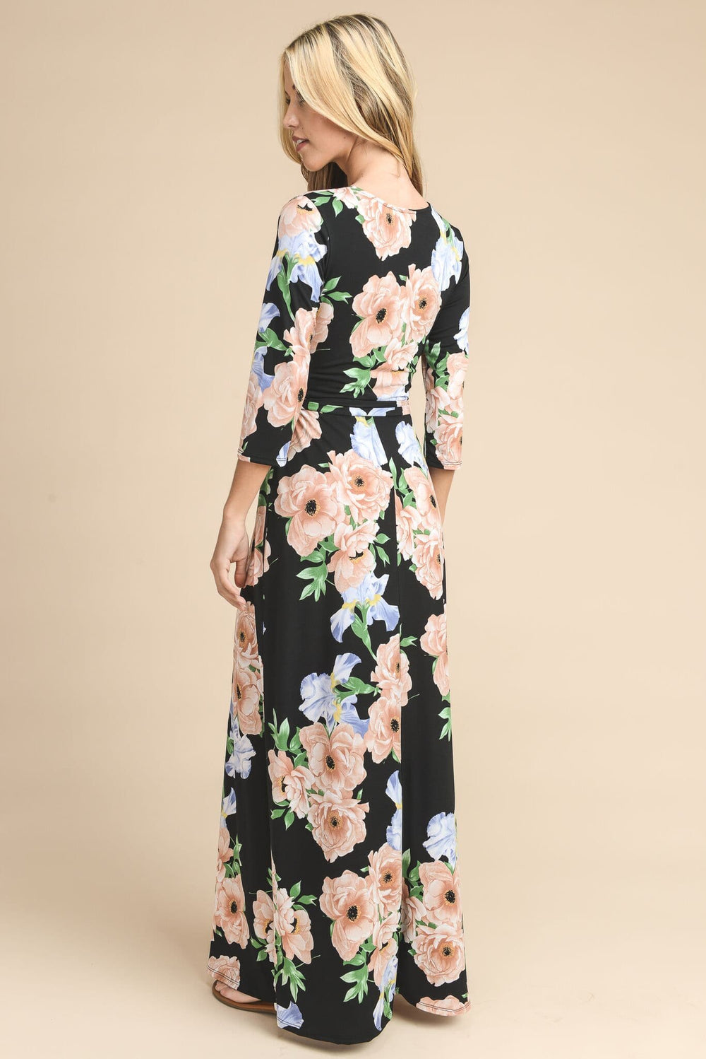 Destiny's Floral Wrap Maxi Dress - Vanilla Bay
