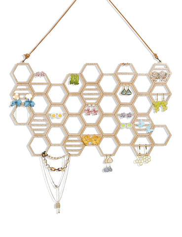 3D file bee earring holder, organizer, honeycombs, jewelry 🐝・3D print  model to download・Cults