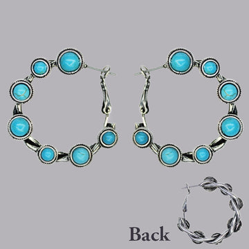 Twisted Turquoise Hoop Earrings