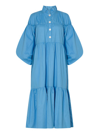 Betty Blue Frill Collar Smock Dress