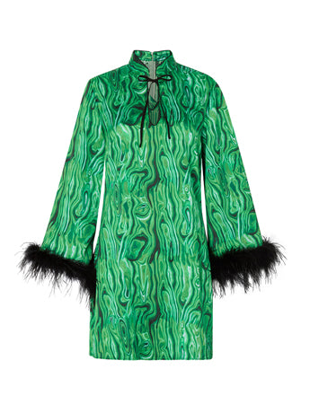 Carlotta malachite print mini dress