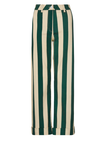 Joey Green Striped Trousers