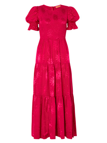 Persephone shirred pink sungod dress