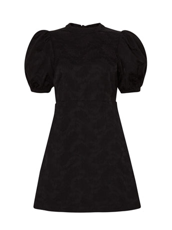 Rachel Black Jacquard Mini Dress
