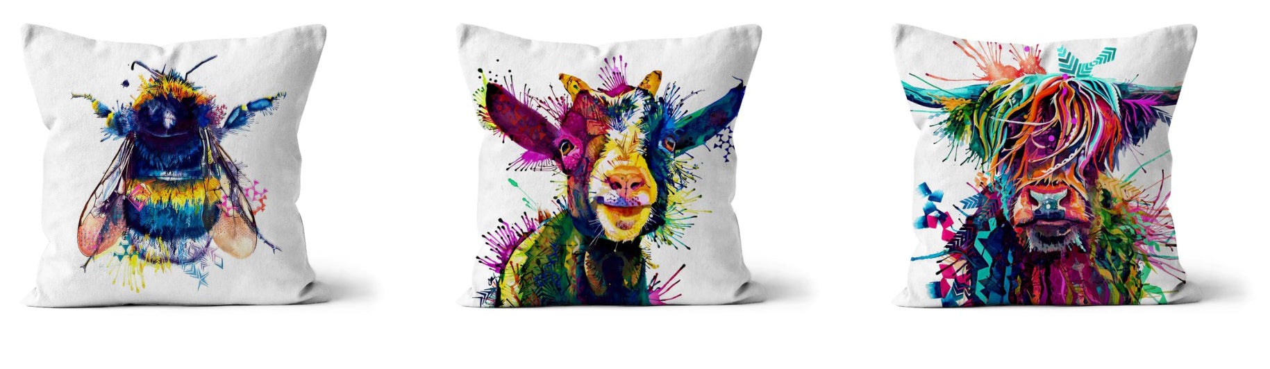 colourful animal cushions
