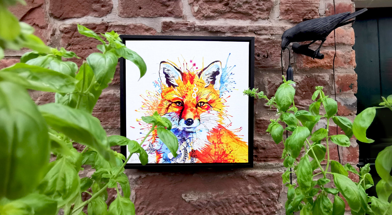 framed canvas fox