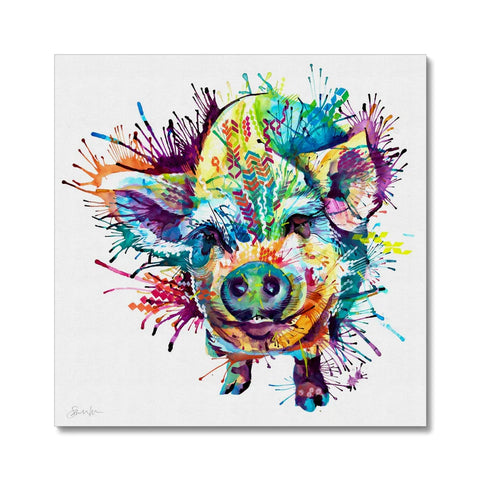 pig wall art modern art colourful animal wallart
