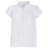seguridadindustrialcr classic childrens clothing girls white polo with ruffle collar