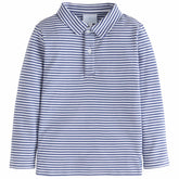 seguridadindustrialcr classic childrens clothing boys gray/blue and white striped long sleeve polo