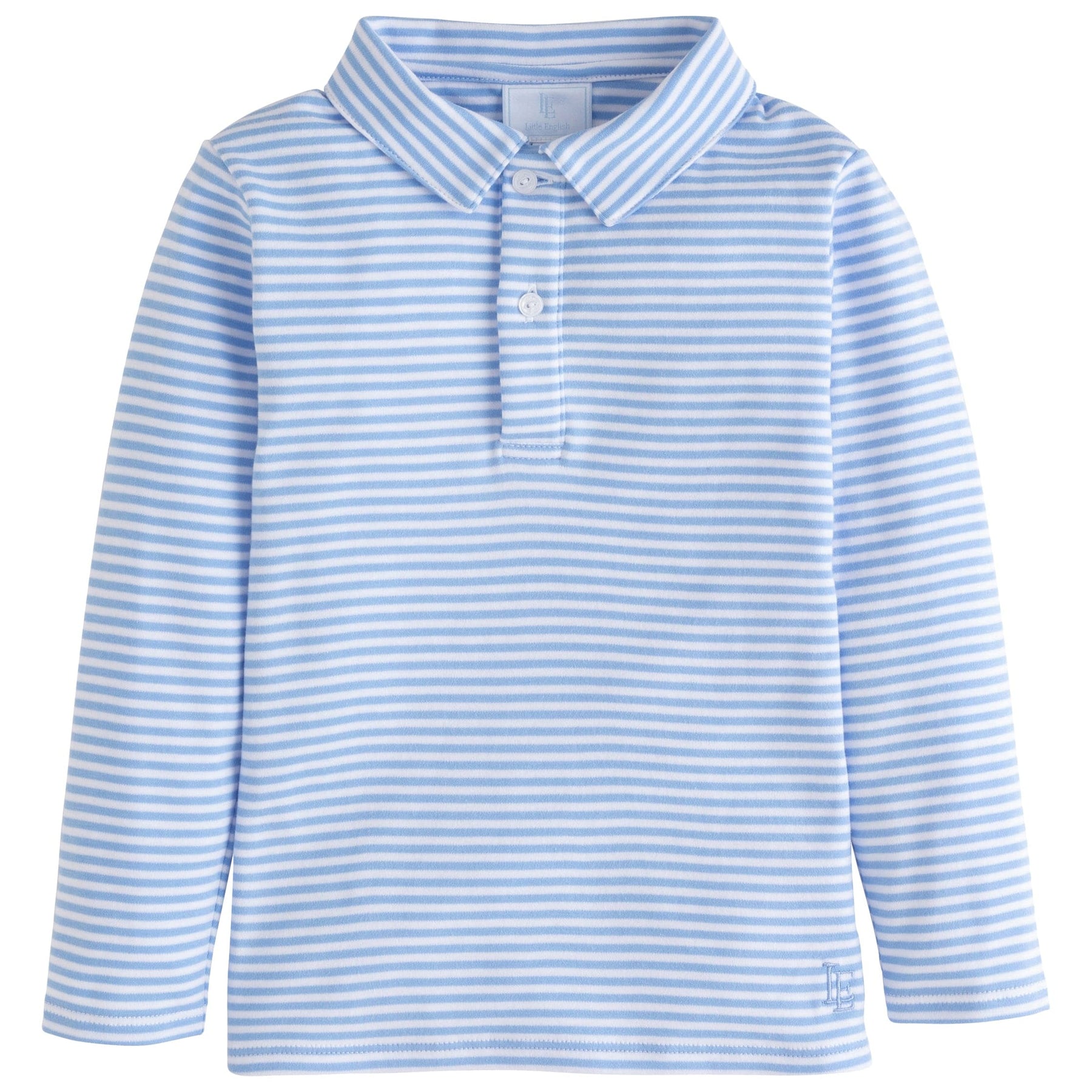 seguridadindustrialcr classic childrens clothing boys light blue and white striped long sleeve polo
