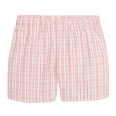 seguridadindustrialcr boy's orange plaid elastic waist shorts