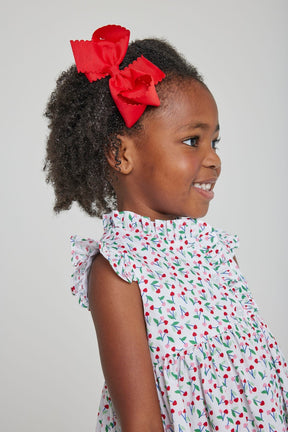 seguridadindustrialcr girl's floral dress for spring, sleeveless style with cherry heart design