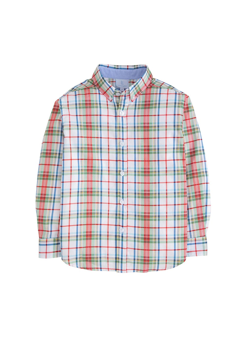 classic childrens clothing boys button down shirt in green and red plaid