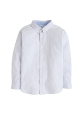 seguridadindustrialcr boy's classic button down shirt in light blue seersucker gingham