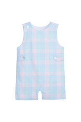 classic childrens clothing boys button tab john john in pink and blue plaid