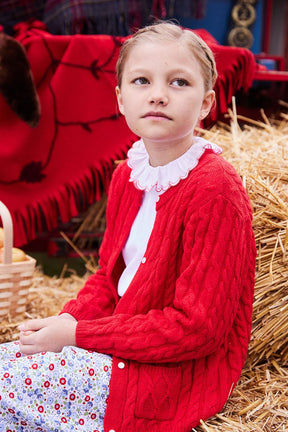 seguridadindustrialcr girl's classic clothing, traditional girl's blouse with a red ruffle