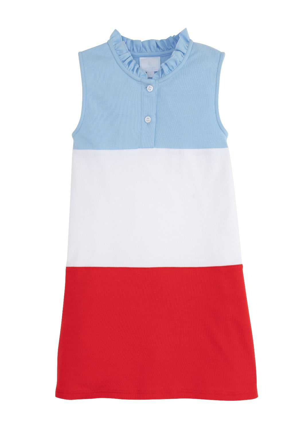 seguridadindustrialcr girl's colorblocked knit dress with ruffled collar