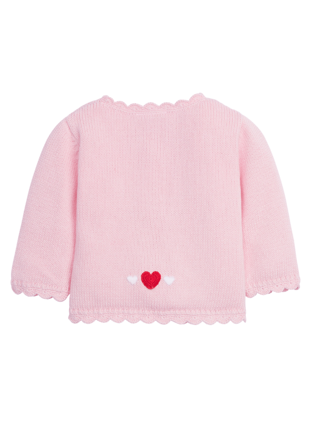 seguridadindustrialcr classic pink crochet cardigan for little girls with red hearts for Valentine's Day