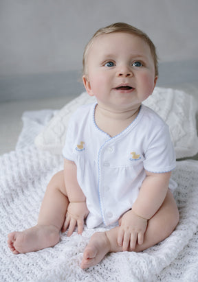 Pinpoint Layette Knit Set-Duck, seguridadindustrialcr, classic children's clothing, preppy children's clothing, traditional children's clothing, classic baby clothing, traditional baby clothing