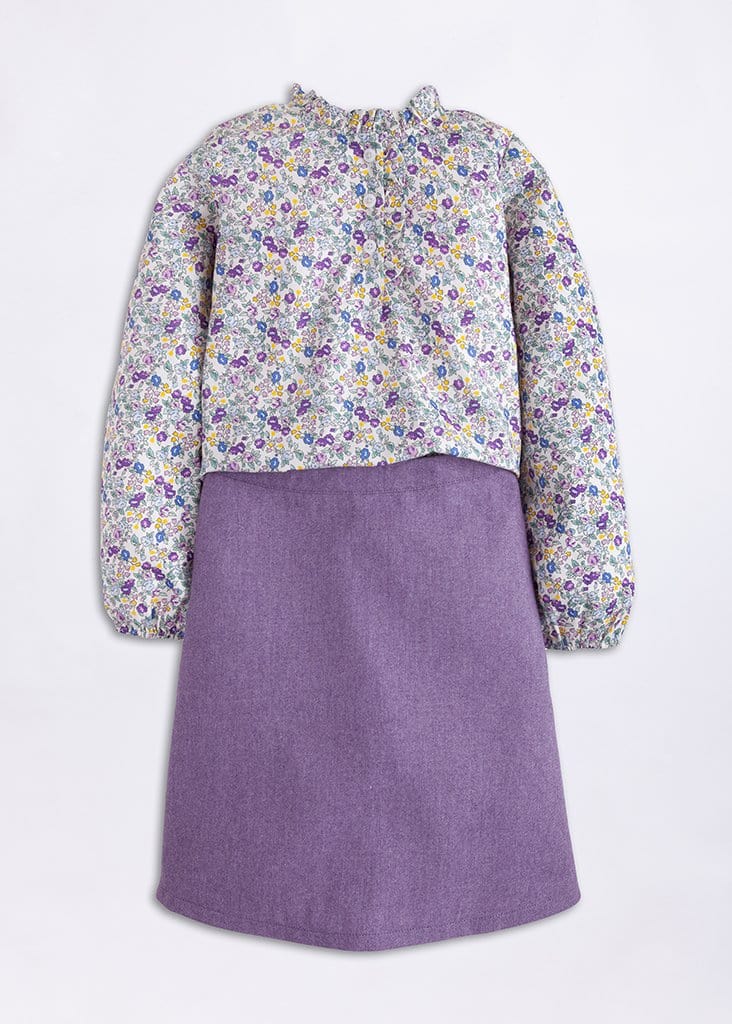 seguridadindustrialcr classic girl's clothing, traditional wool skirt for girl, purple tween skirt for fall